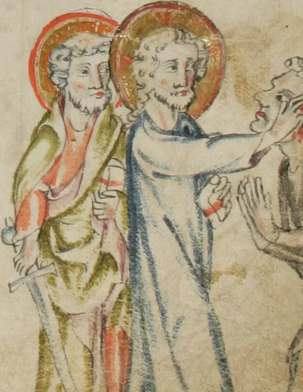 An illustration from Klosterneuburger Evangelienwerk, 1340, leaf 475