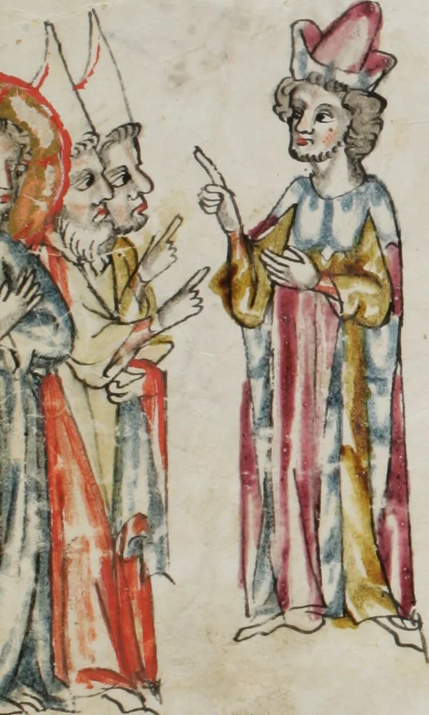 An illustration from Klosterneuburger Evangelienwerk, 1340, leaf 482