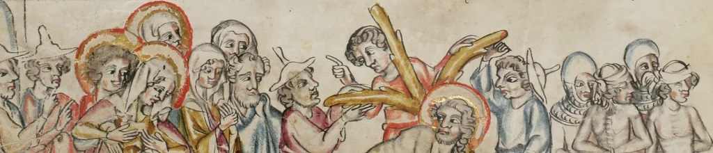 An illustration from Klosterneuburger Evangelienwerk, 1340, leaf 482