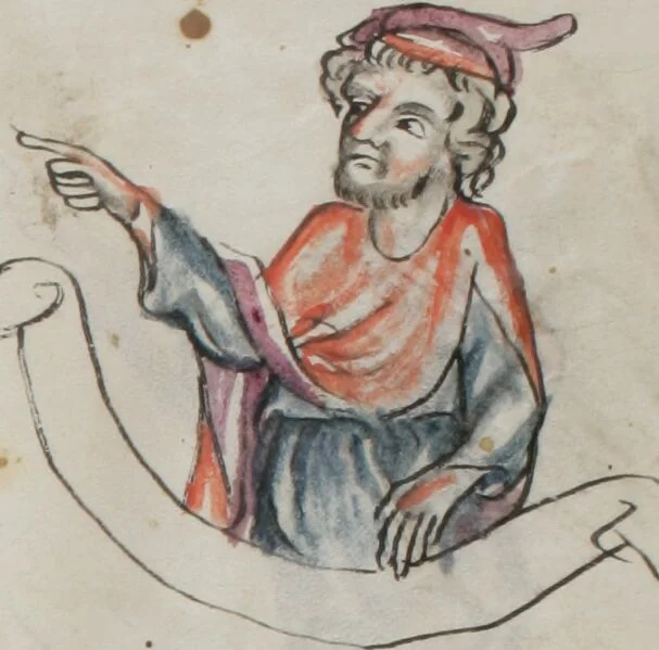 An illustration from Klosterneuburger Evangelienwerk, 1340, leaf 487