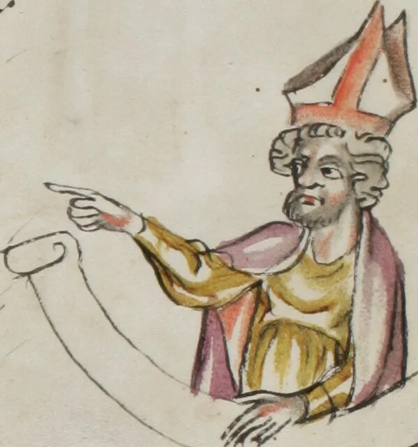 An illustration from Klosterneuburger Evangelienwerk, 1340, leaf 487
