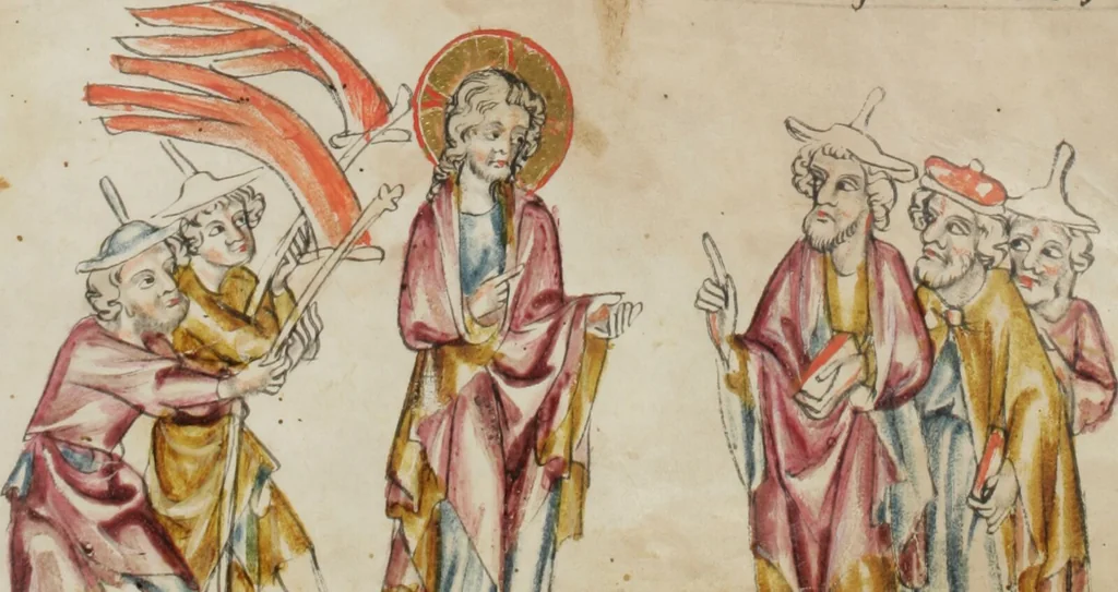 An illustration from Klosterneuburger Evangelienwerk, 1340, leaf 505