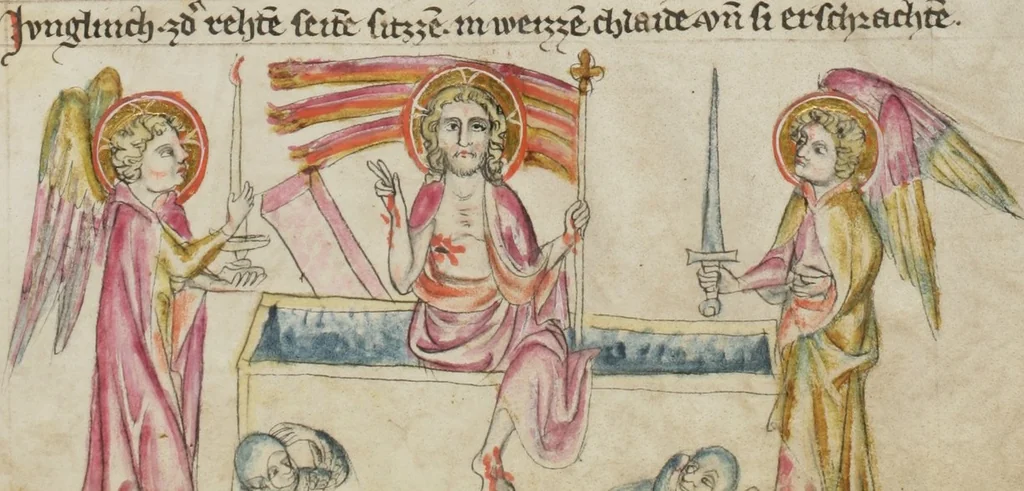 An illustration from Klosterneuburger Evangelienwerk, 1340, leaf 557