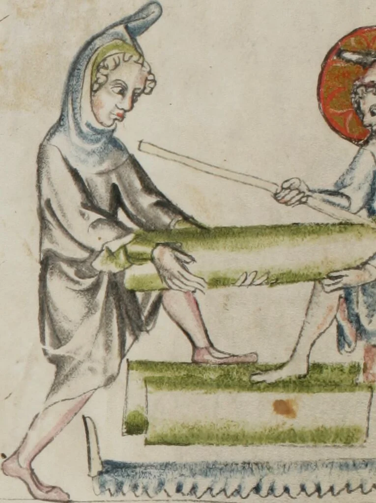 An illustration from Klosterneuburger Evangelienwerk, 1340, leaf 57