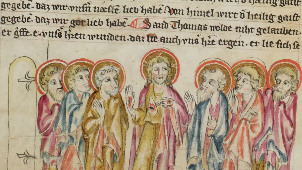 An illustration from Klosterneuburger Evangelienwerk, 1340, leaf 572