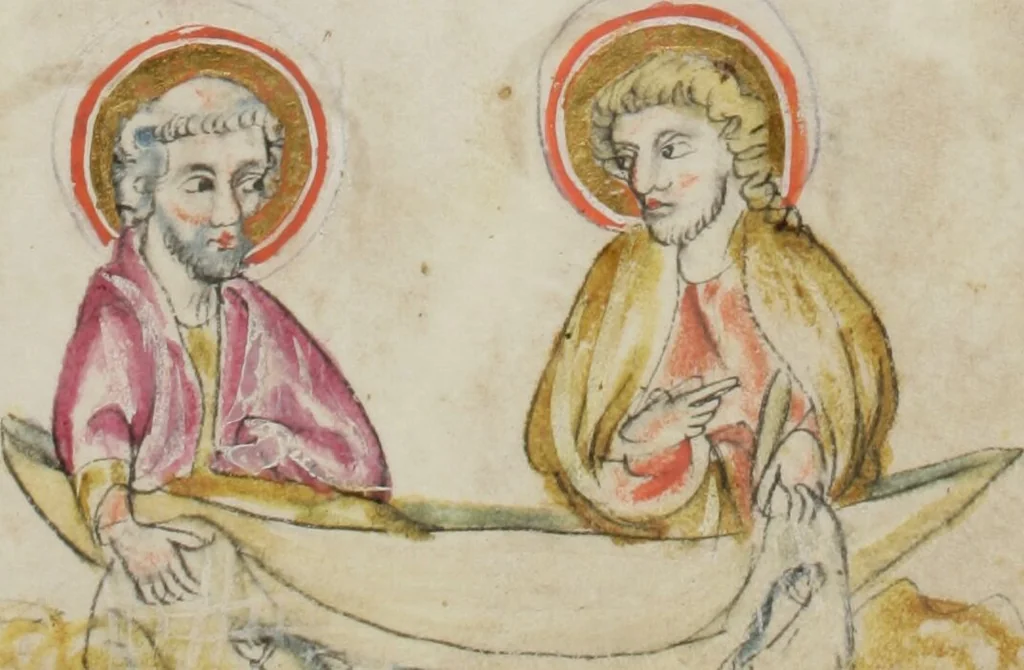 An illustration from Klosterneuburger Evangelienwerk, 1340, leaf 573
