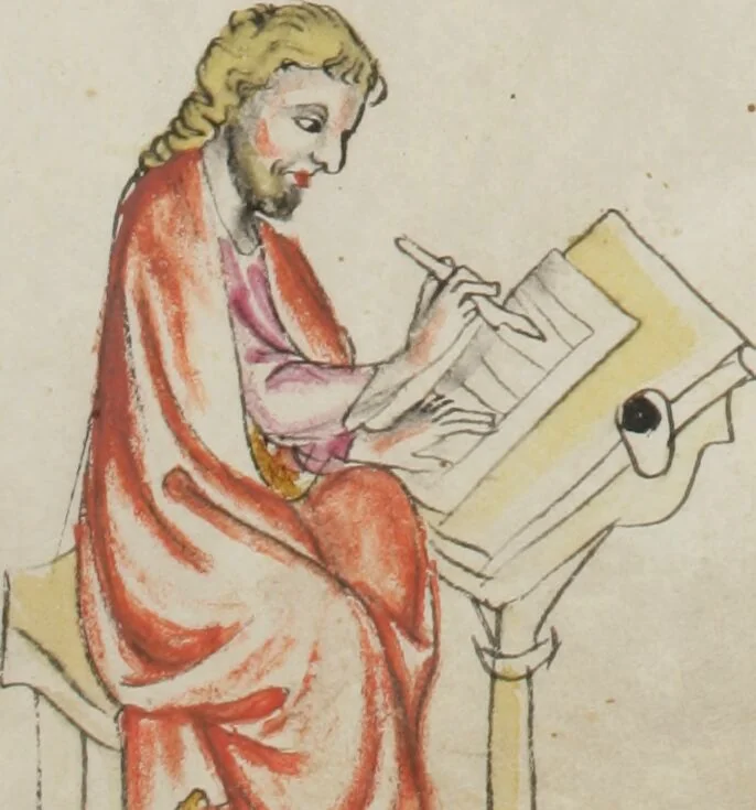 An illustration from Klosterneuburger Evangelienwerk, 1340, leaf 585