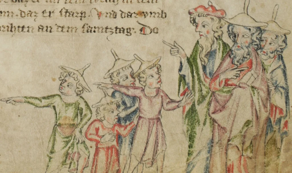 An illustration from Klosterneuburger Evangelienwerk, 1340, leaf 59