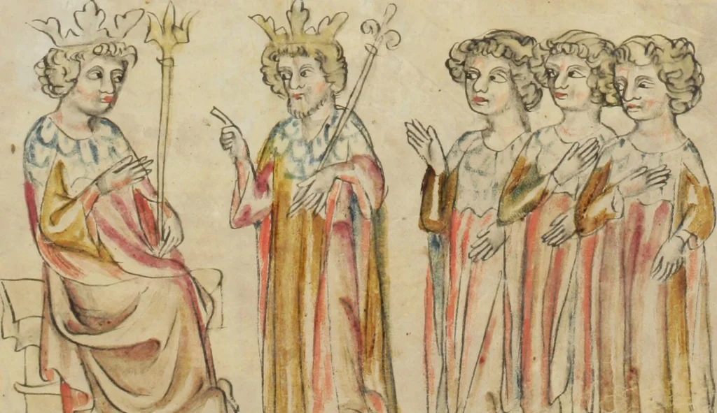 An illustration from Klosterneuburger Evangelienwerk, 1340, leaf 611