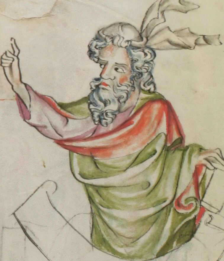 An illustration from Klosterneuburger Evangelienwerk, 1340, leaf 75