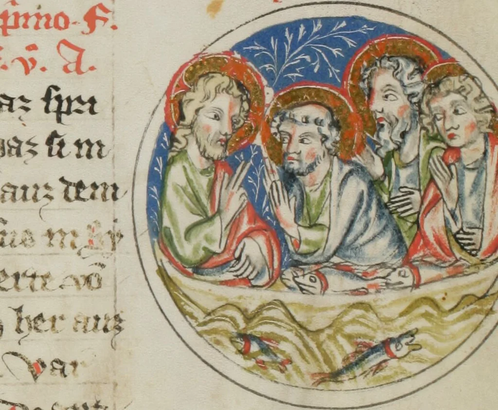 An illustration from Klosterneuburger Evangelienwerk, 1340, leaf 81