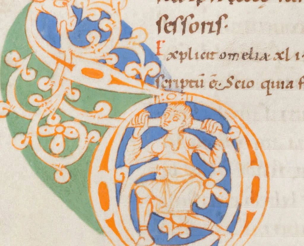 An illustration from Augustinus, In Johannis evangelium tractatus, 1080, leaf 258