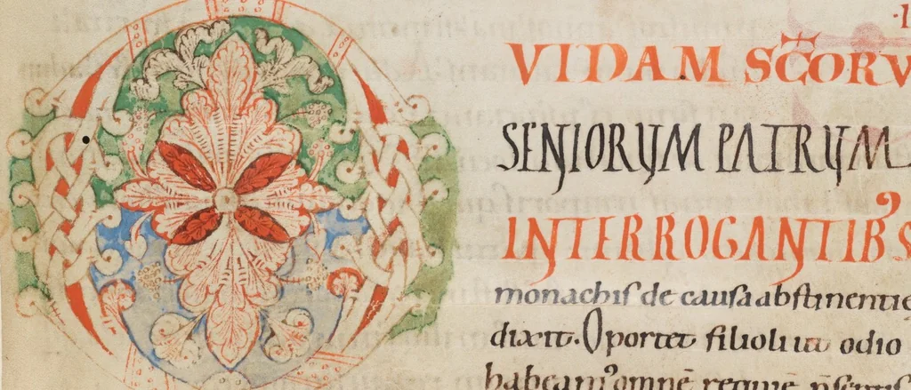 An illustration from Vitas Patrum, 1080, leaf 11
