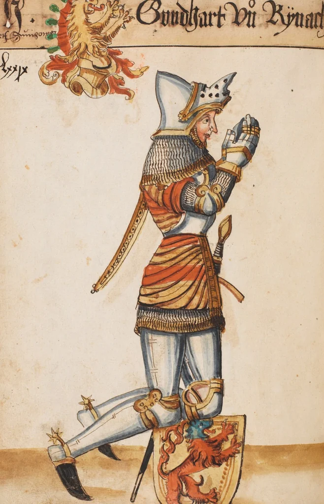 An illustration from Portraits of the Habsburg family and of knights killed in the Battle of Sempach (1386), 1560, leaf 192