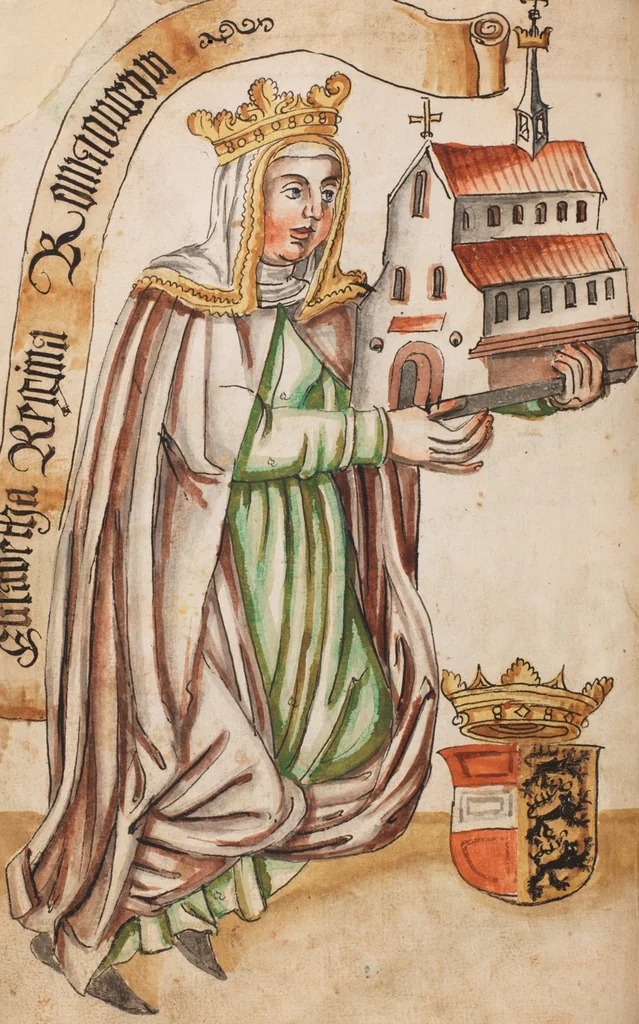 An illustration from Portraits of the Habsburg family and of knights killed in the Battle of Sempach (1386), 1560, leaf 24