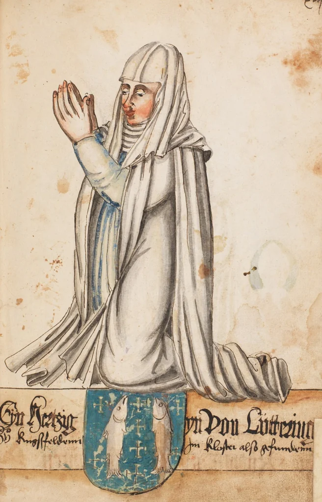 An illustration from Portraits of the Habsburg family and of knights killed in the Battle of Sempach (1386), 1560, leaf 33