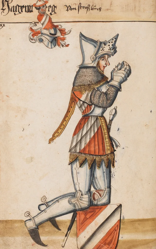 An illustration from Portraits of the Habsburg family and of knights killed in the Battle of Sempach (1386), 1560, leaf 40