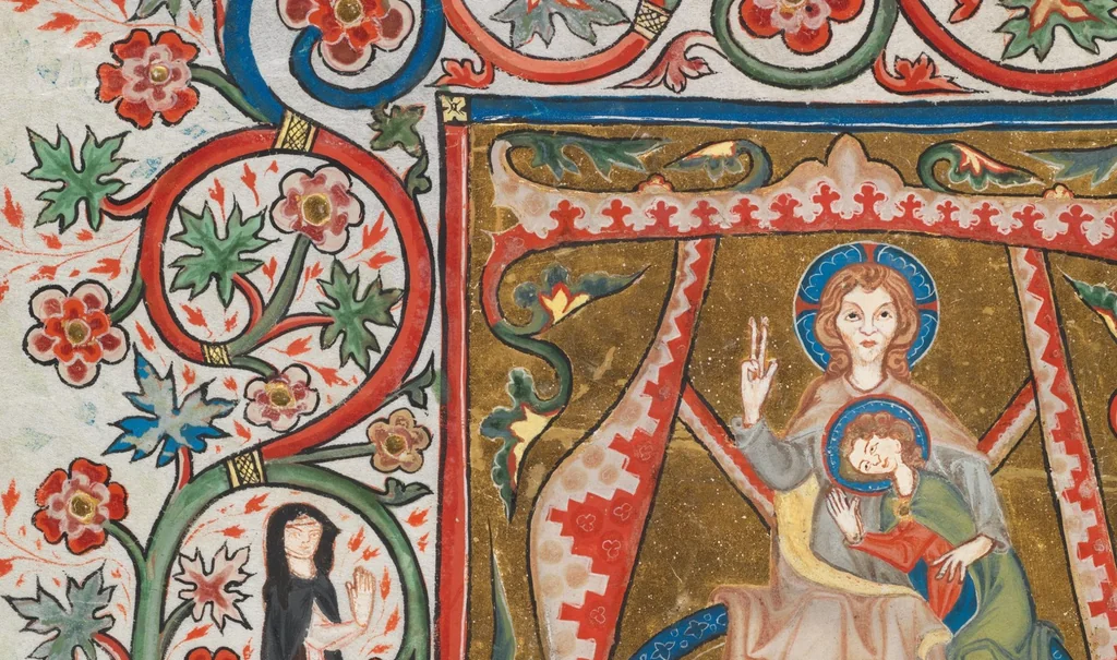 An illustration from Fragment with Christ and John the Evangelist from the Gradual of St. Katharinental (Thurgau), 1312, leaf 1