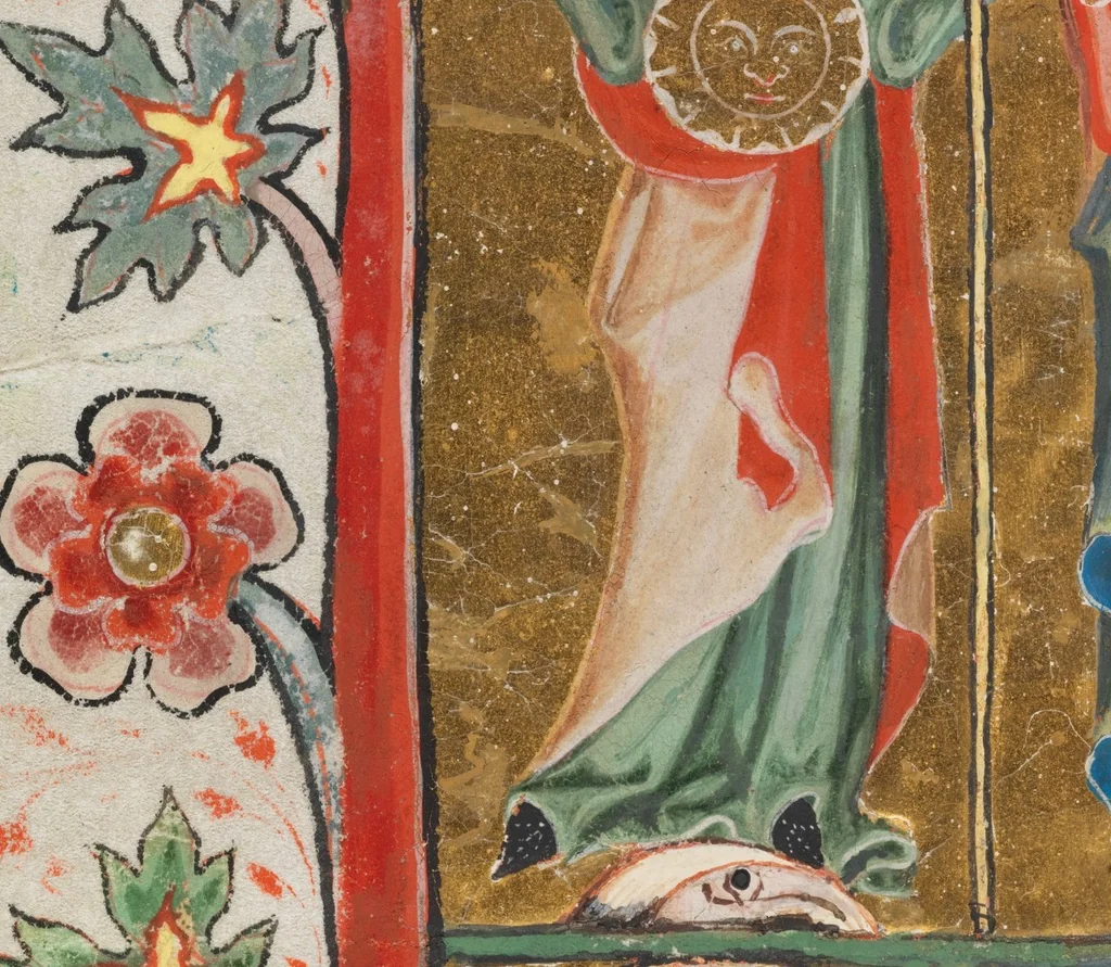 An illustration from Fragment with Madonna of the Apocalypse and John the Evangelist from the Gradual of St. Katharinental (Thurgau), 1312, leaf 1
