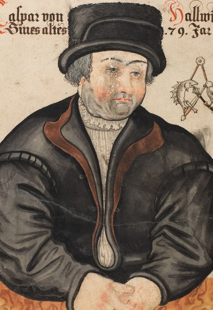 An illustration from The Housebook of the Lords of Hallwil, 1550, leaf 58