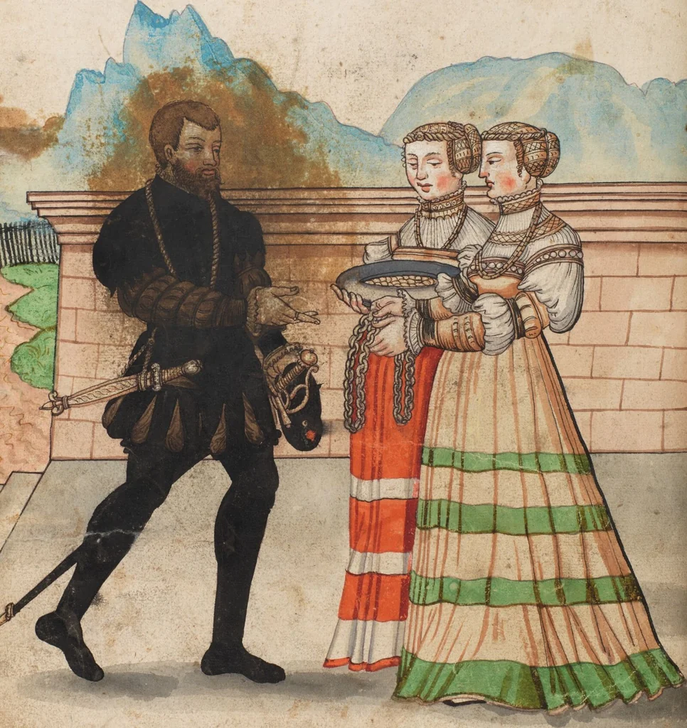 An illustration from The Housebook of the Lords of Hallwil, 1550, leaf 62