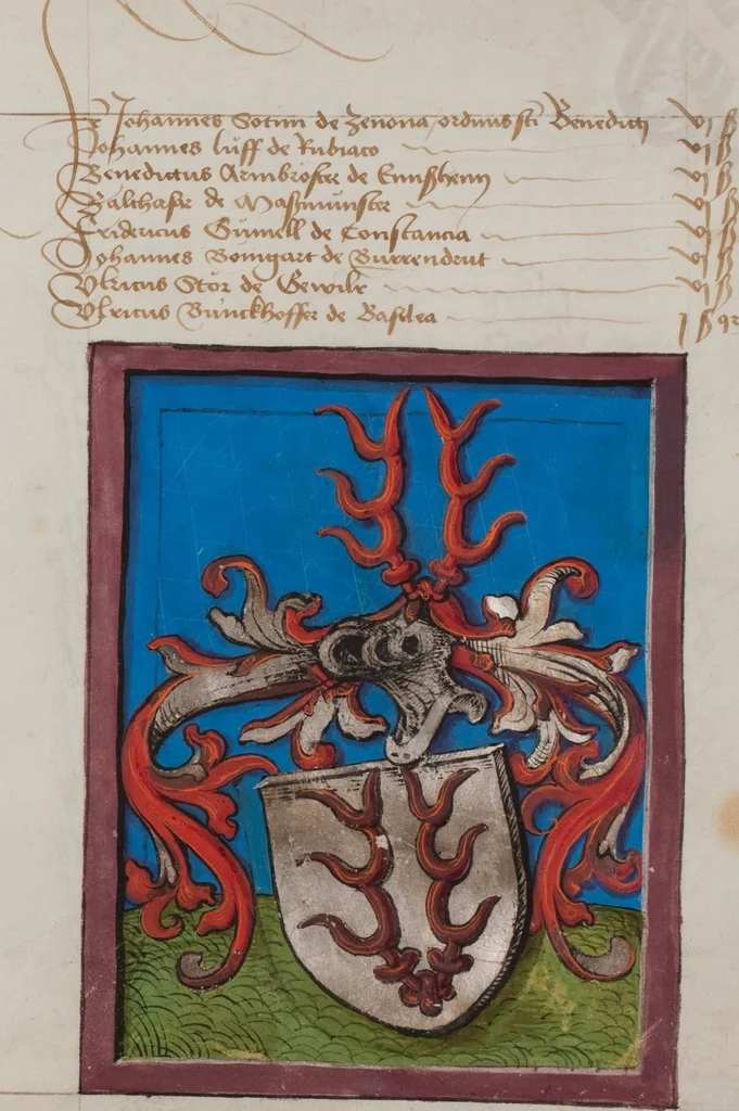 An illustration from Matriculation Register of the Rectorate of the University of Basel, Volume 1 (1460-1567), 1460, leaf 117