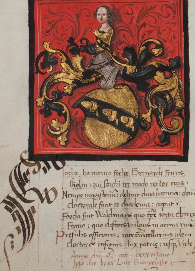 An illustration from Matriculation Register of the Rectorate of the University of Basel, Volume 1 (1460-1567), 1460, leaf 156