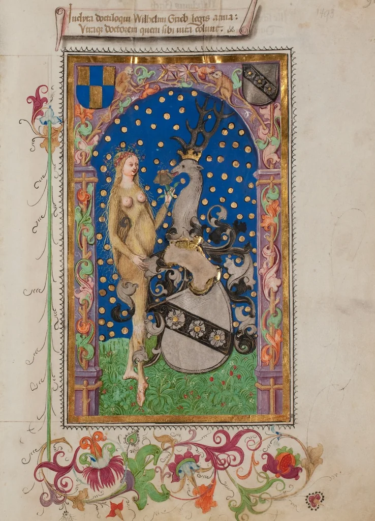 An illustration from Matriculation Register of the Rectorate of the University of Basel, Volume 1 (1460-1567), 1460, leaf 181