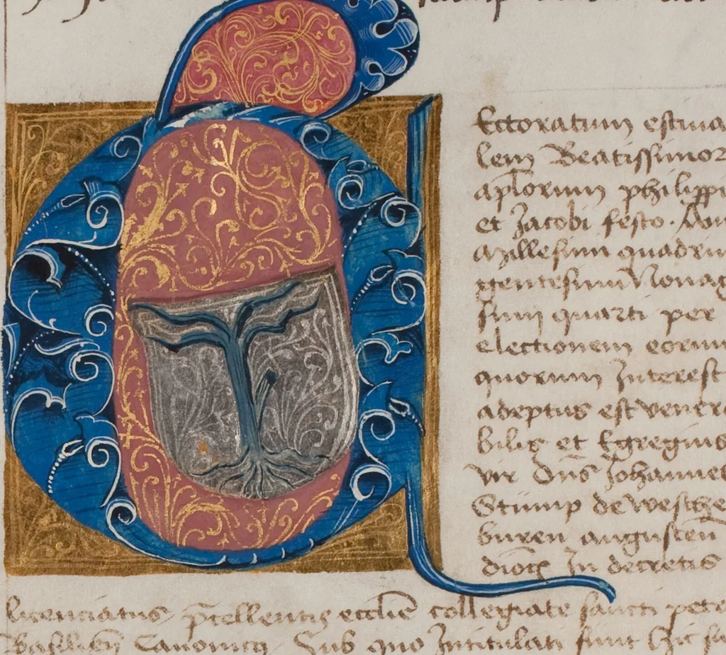 An illustration from Matriculation Register of the Rectorate of the University of Basel, Volume 1 (1460-1567), 1460, leaf 185