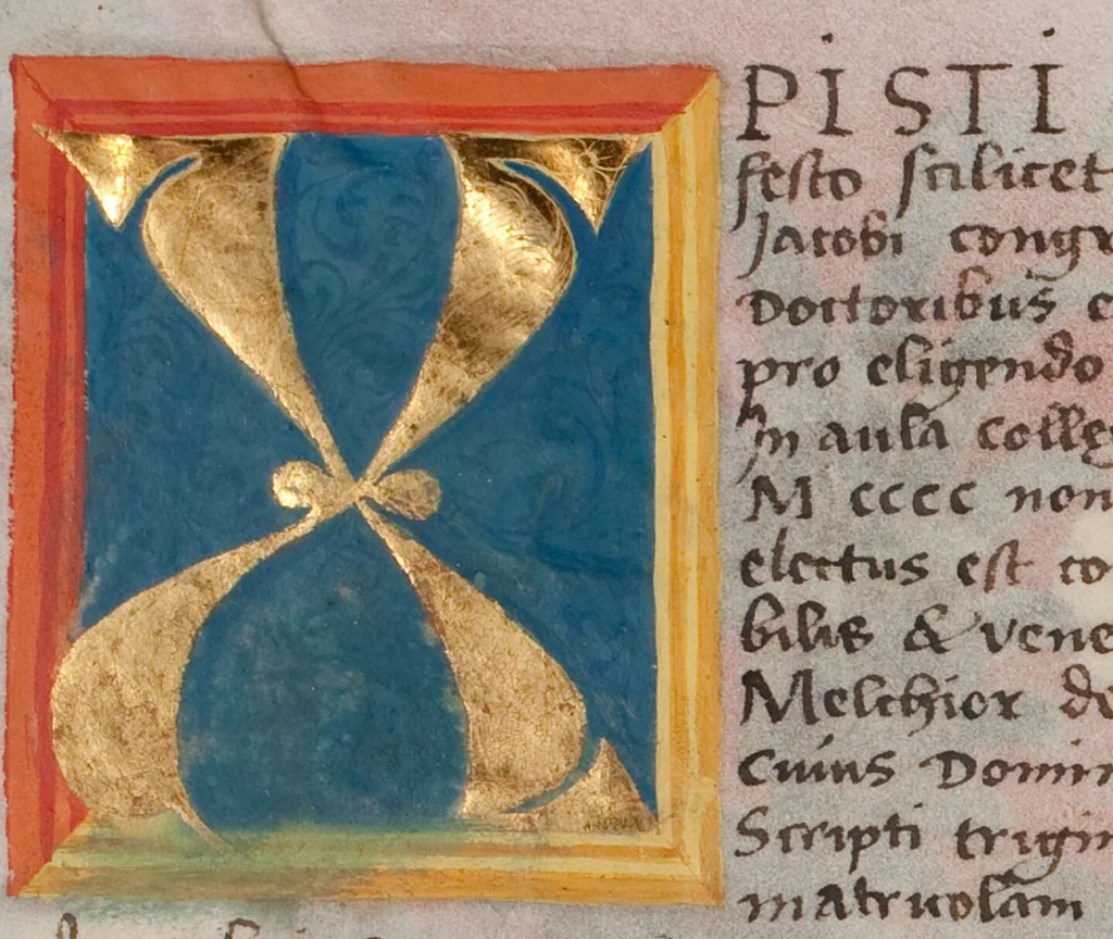 An illustration from Matriculation Register of the Rectorate of the University of Basel, Volume 1 (1460-1567), 1460, leaf 196