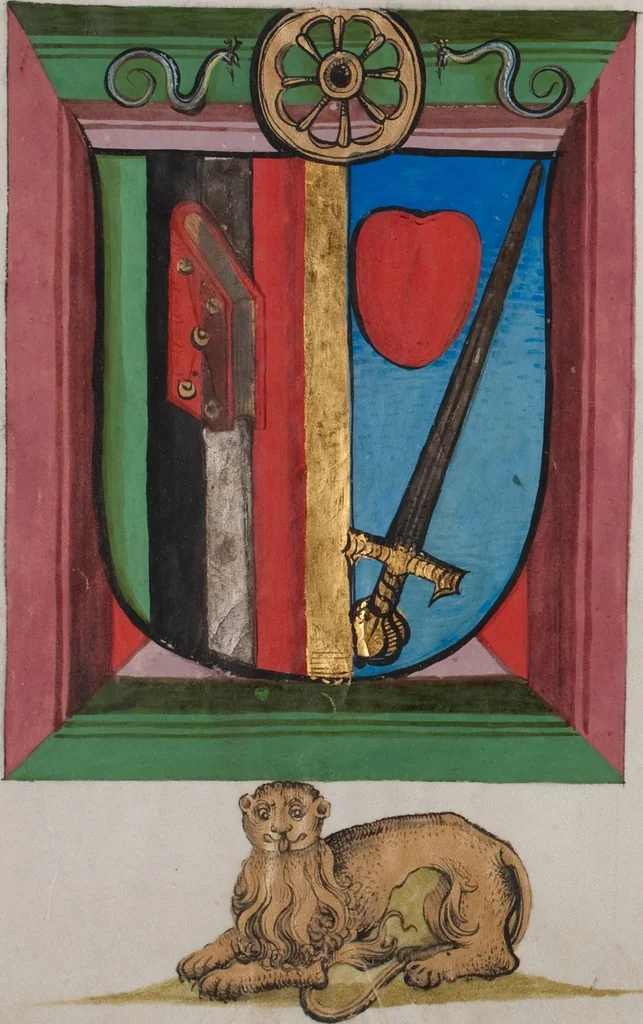 An illustration from Matriculation Register of the Rectorate of the University of Basel, Volume 1 (1460-1567), 1460, leaf 222