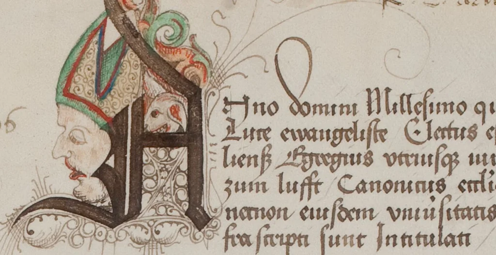 An illustration from Matriculation Register of the Rectorate of the University of Basel, Volume 1 (1460-1567), 1460, leaf 241