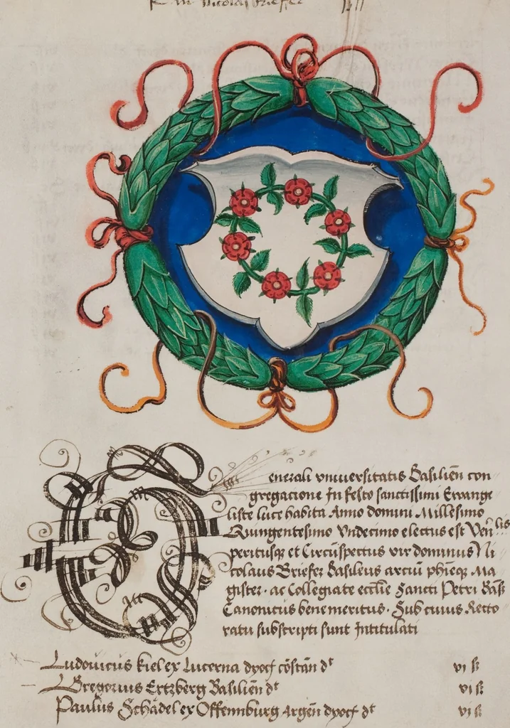 An illustration from Matriculation Register of the Rectorate of the University of Basel, Volume 1 (1460-1567), 1460, leaf 259