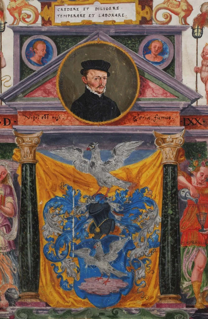 An illustration from Matriculation Register of the Rectorate of the University of Basel, Volume 2 (1586-1653), 1568, leaf 16