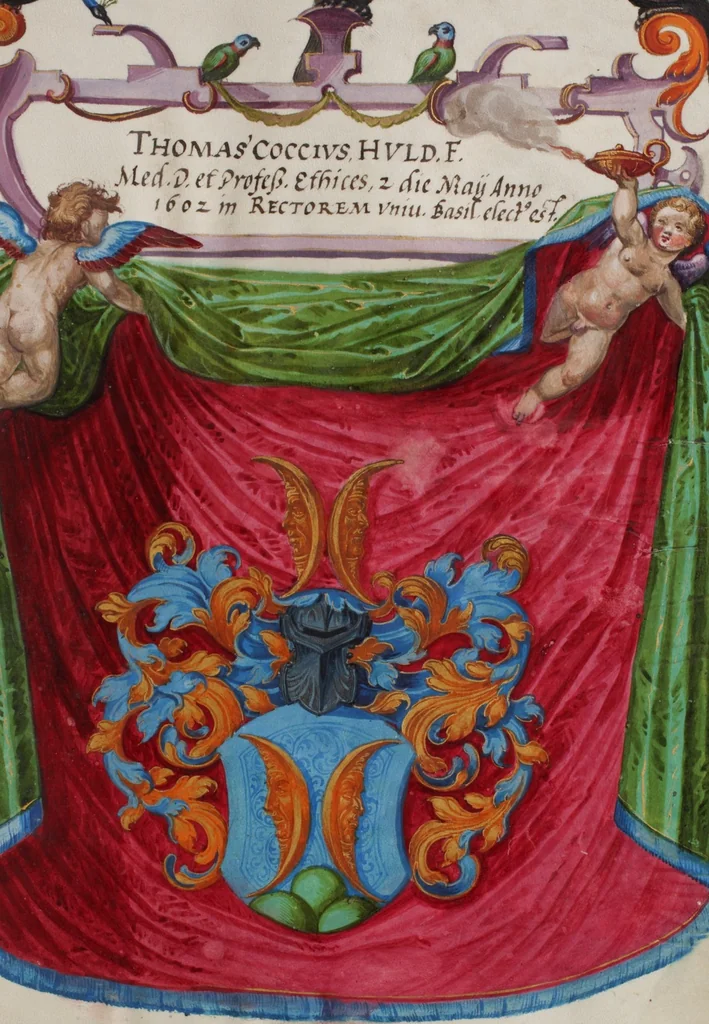 An illustration from Matriculation Register of the Rectorate of the University of Basel, Volume 2 (1586-1653), 1568, leaf 169