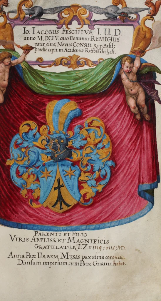 An illustration from Matriculation Register of the Rectorate of the University of Basel, Volume 2 (1586-1653), 1568, leaf 189