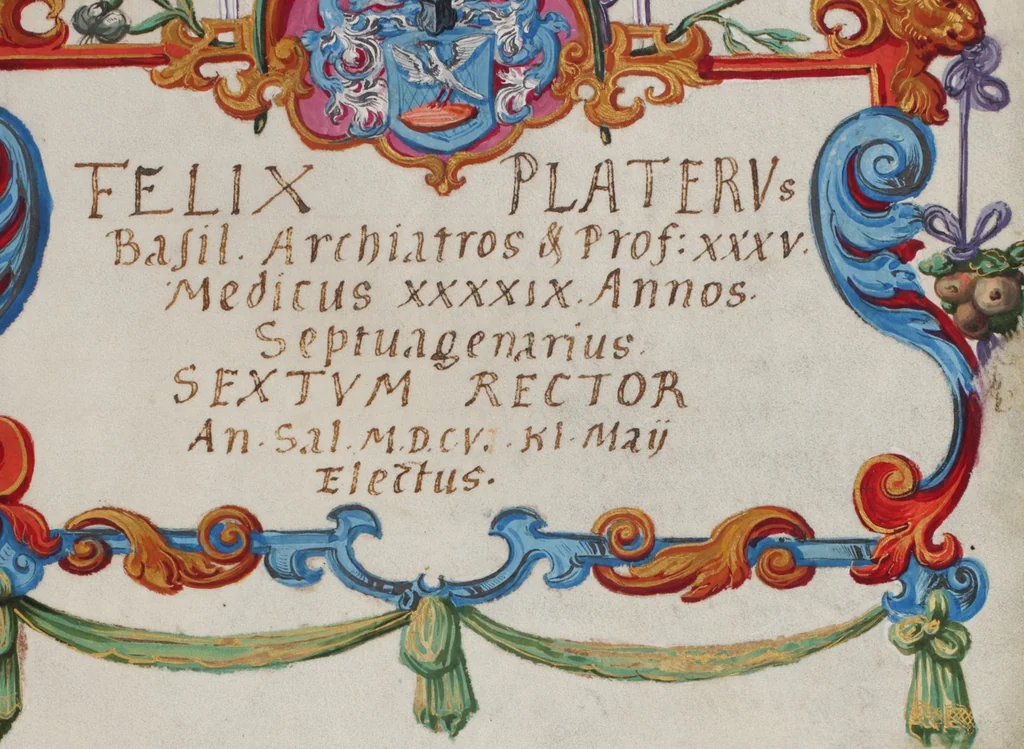 An illustration from Matriculation Register of the Rectorate of the University of Basel, Volume 2 (1586-1653), 1568, leaf 197