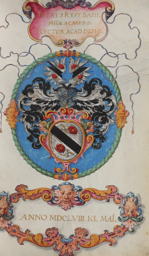 An illustration from Matriculation Register of the Rectorate of the University of Basel, Volume 2 (1586-1653), 1568, leaf 219
