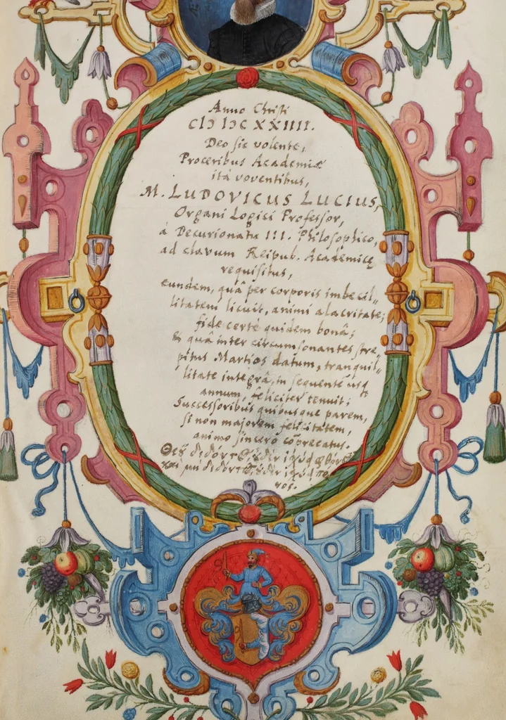 An illustration from Matriculation Register of the Rectorate of the University of Basel, Volume 2 (1586-1653), 1568, leaf 317