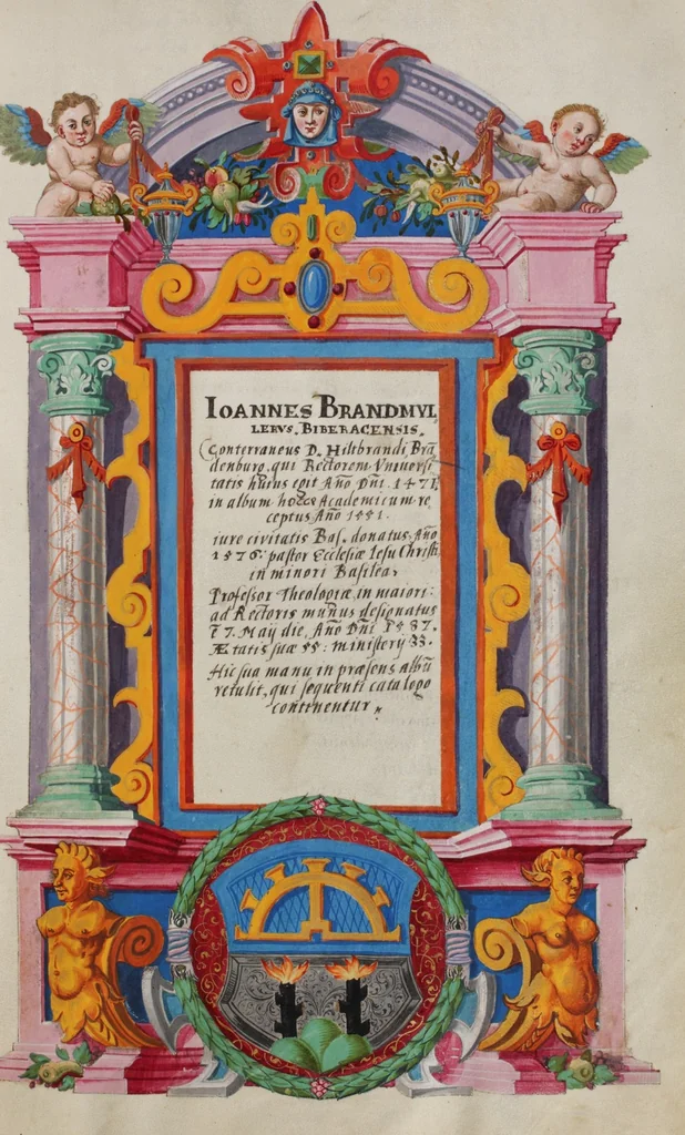 An illustration from Matriculation Register of the Rectorate of the University of Basel, Volume 2 (1586-1653), 1568, leaf 91