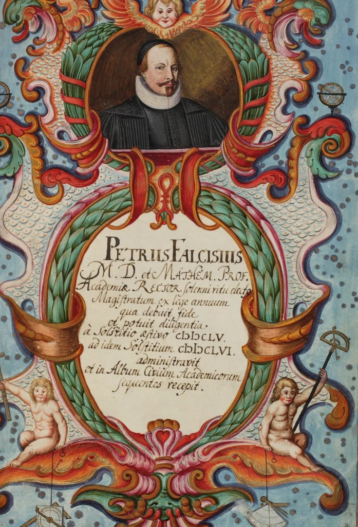 An illustration from Matriculation Register of the Rectorate of the University of Basel, Volume 3 (1654-1764), 1654, leaf 11