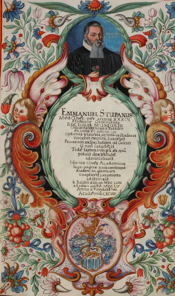 An illustration from Matriculation Register of the Rectorate of the University of Basel, Volume 3 (1654-1764), 1654, leaf 5