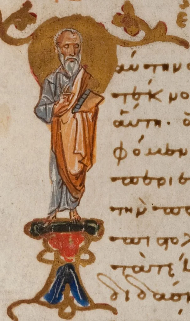 An illustration from Praxapostolos, 1150, leaf 133