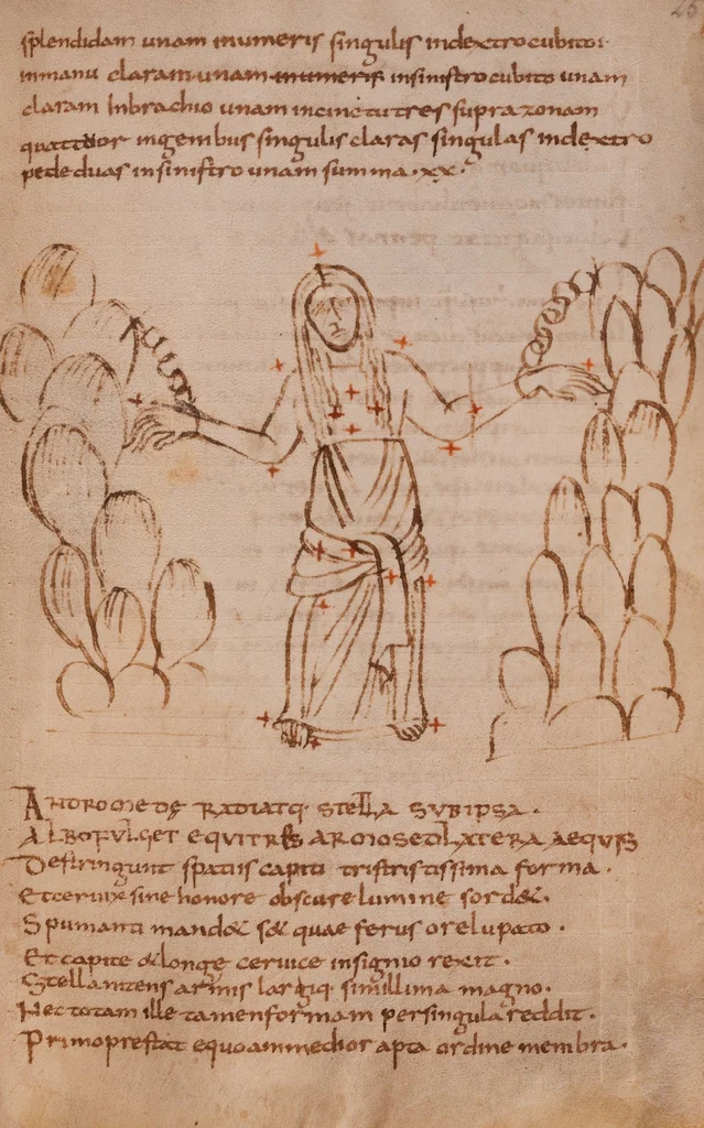 An illustration from Claudii Caesaris Arati Phaenomena, 850, leaf 59