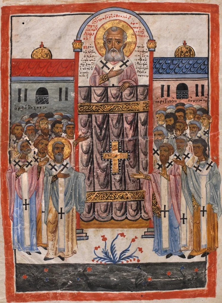 An illustration from Elias Cretensis, Commentarius in S. Gregorii Nazianzeni orationes, 1250, leaf 10
