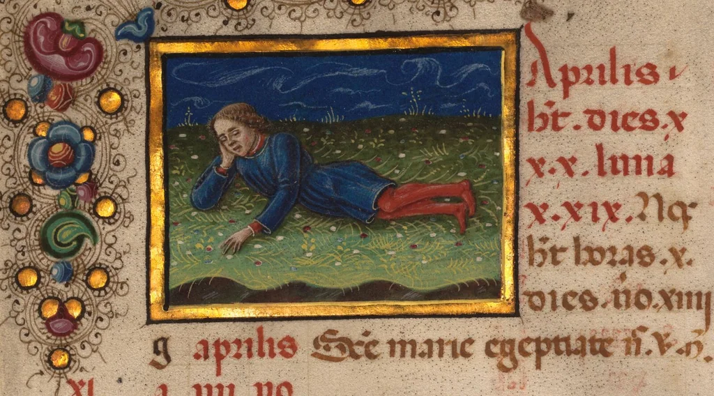 An illustration from Book of Hours, 1450, leaf 13