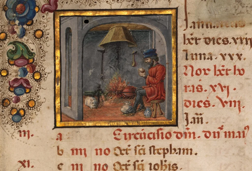 An illustration from Book of Hours, 1450, leaf 7