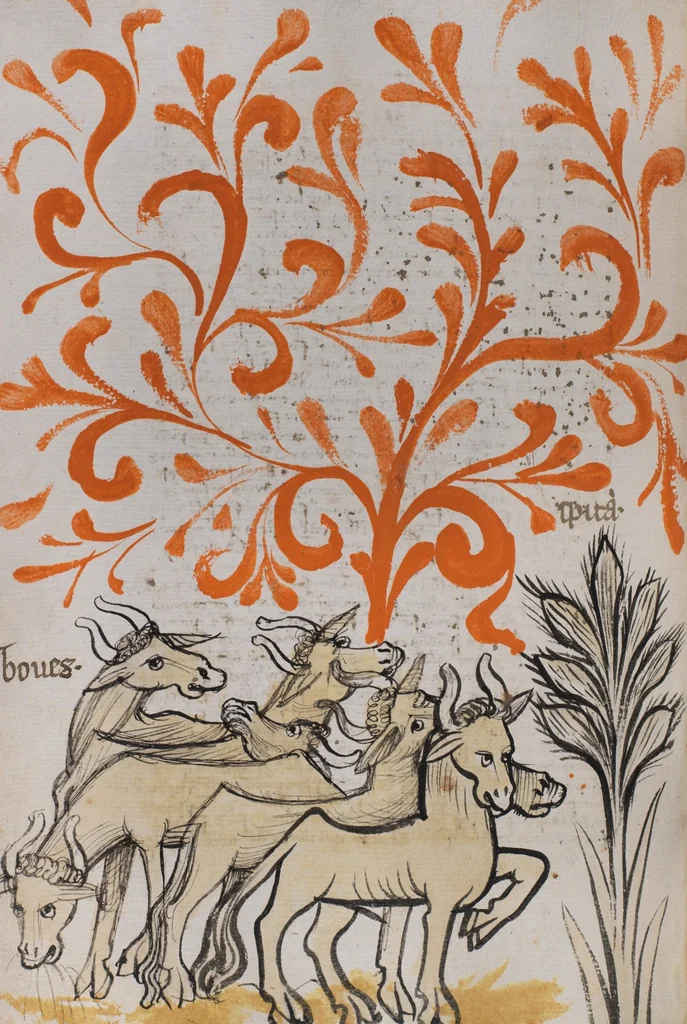 An illustration from Nicolaus de Lyra, Postilla super Genesim et Exodum, 1396, leaf 166