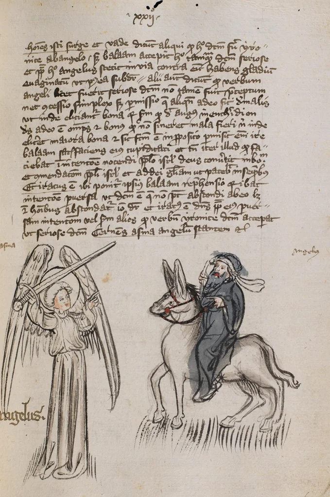 An illustration from Nycolaus de Lyra, Postilla super Leviticum, Numeros et Deuteronomium, 1397, leaf 175