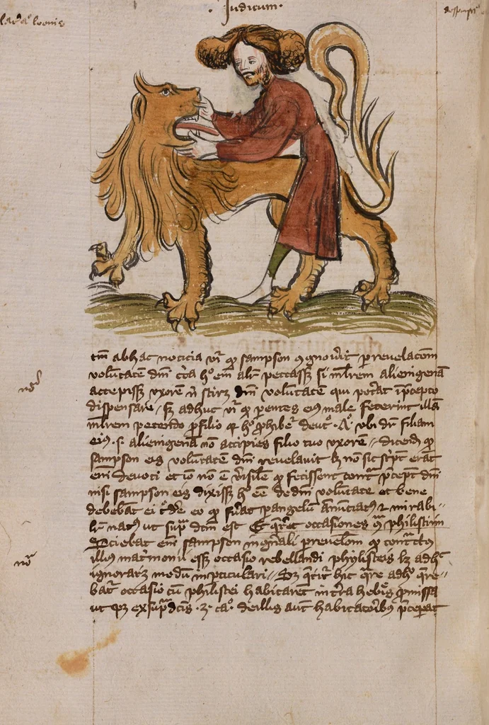 An illustration from Nycolaus de Lyra, Postilla super libros Iosue, Iudicum, Ruth, Esdrae, Iob, 1401, leaf 140